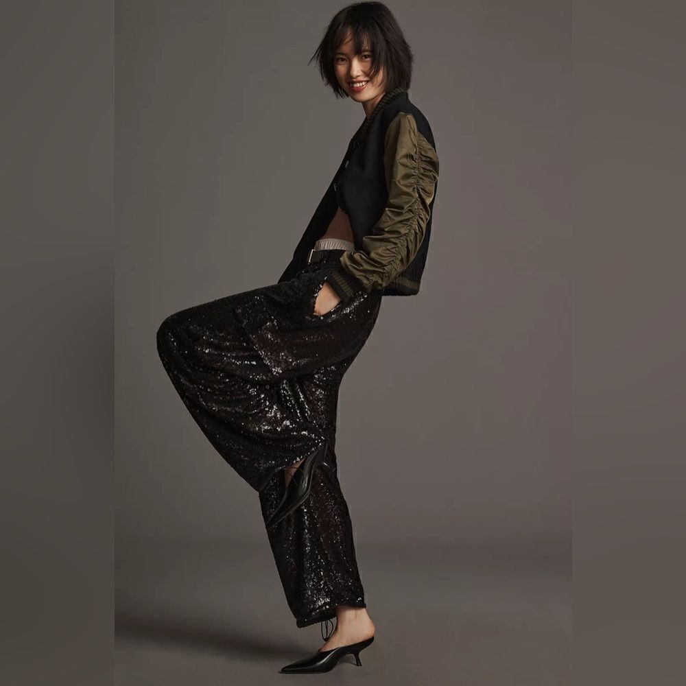 Anthropologie Sequin Cargo Pants NWT